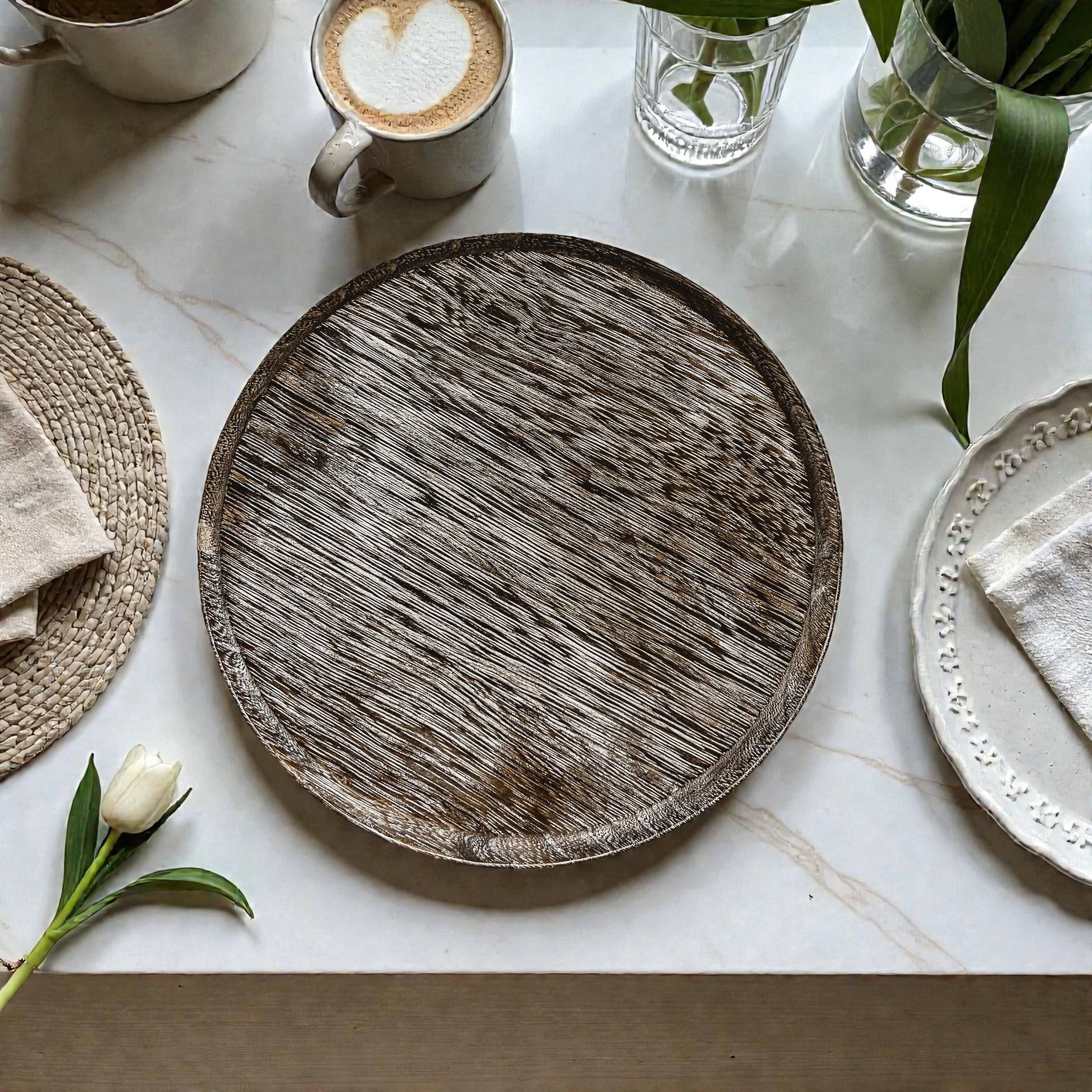 Gia Roma - Wholesale Decoratief dienblad - Ronde houten standaard en sierbord voor tafeldecoratie43