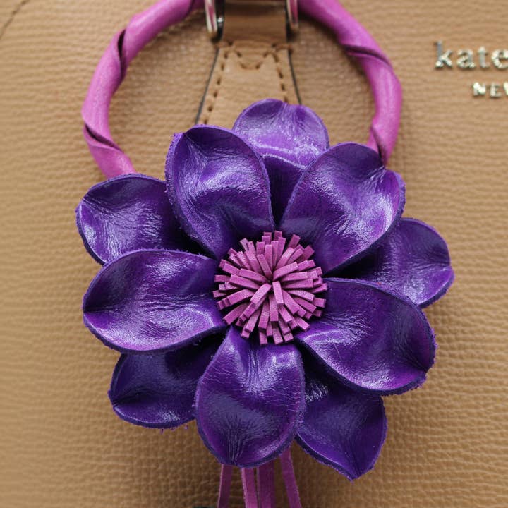 Sunflower Handmade leather inc - Wholesale Keychain - Women's - Leather flower key chain key purse bag charm9