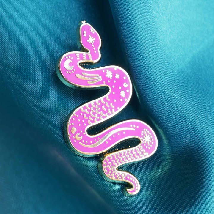 MALICIEUSE – alfinete de lapela por atacado – Pin de cobra rosa0