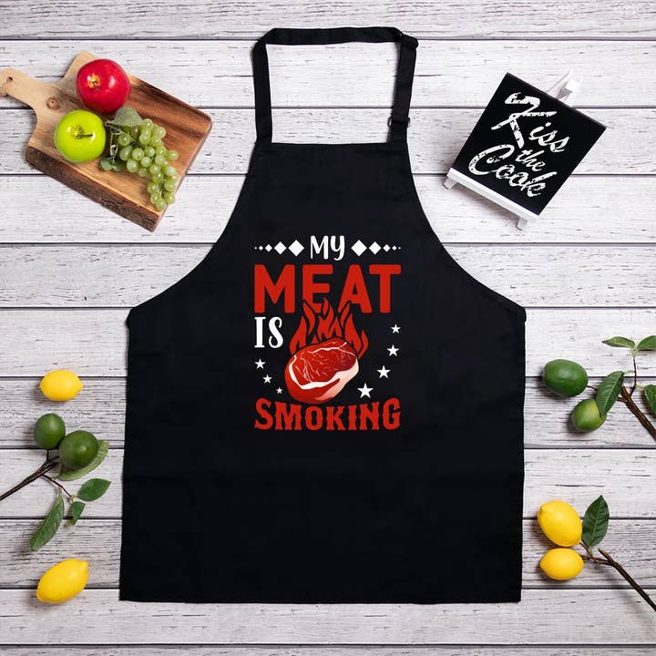 My Meat is Smoking Apron (Full-Length) for wholesale by SUNFLOWER DREAMS BOUTIQUE