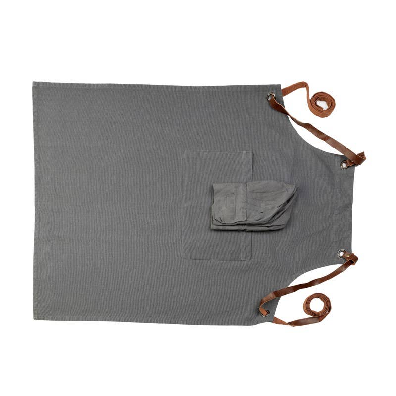 UNOCASADESIGN - Vente Tabliers - Ensemble de tablier de cuisine épais Brenda avec chapeau de chef6