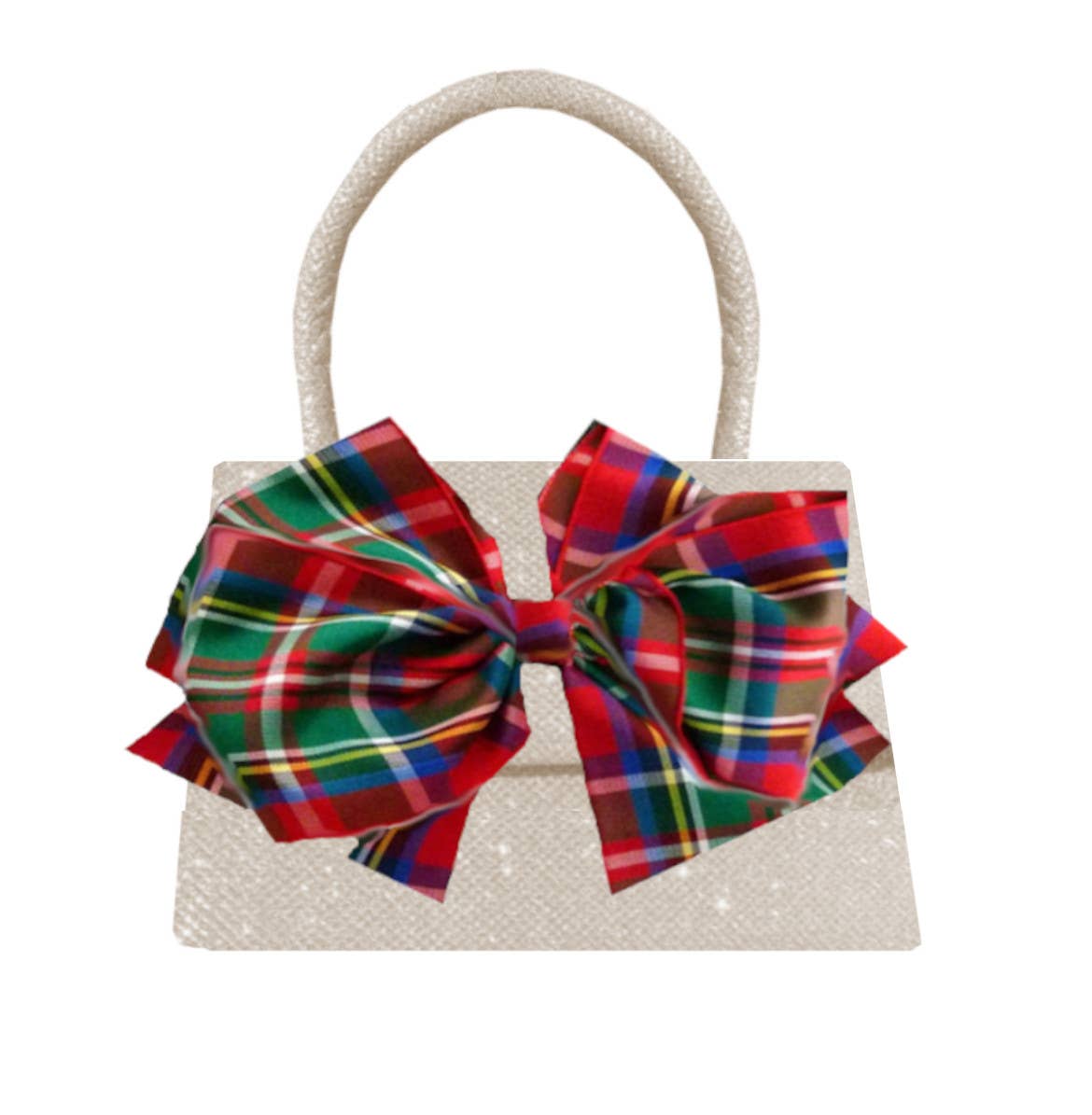 Peachy Pendants - Wholesale Top Handle Bag - Women's - Sparkle Purse - with Red Plaid Bow0