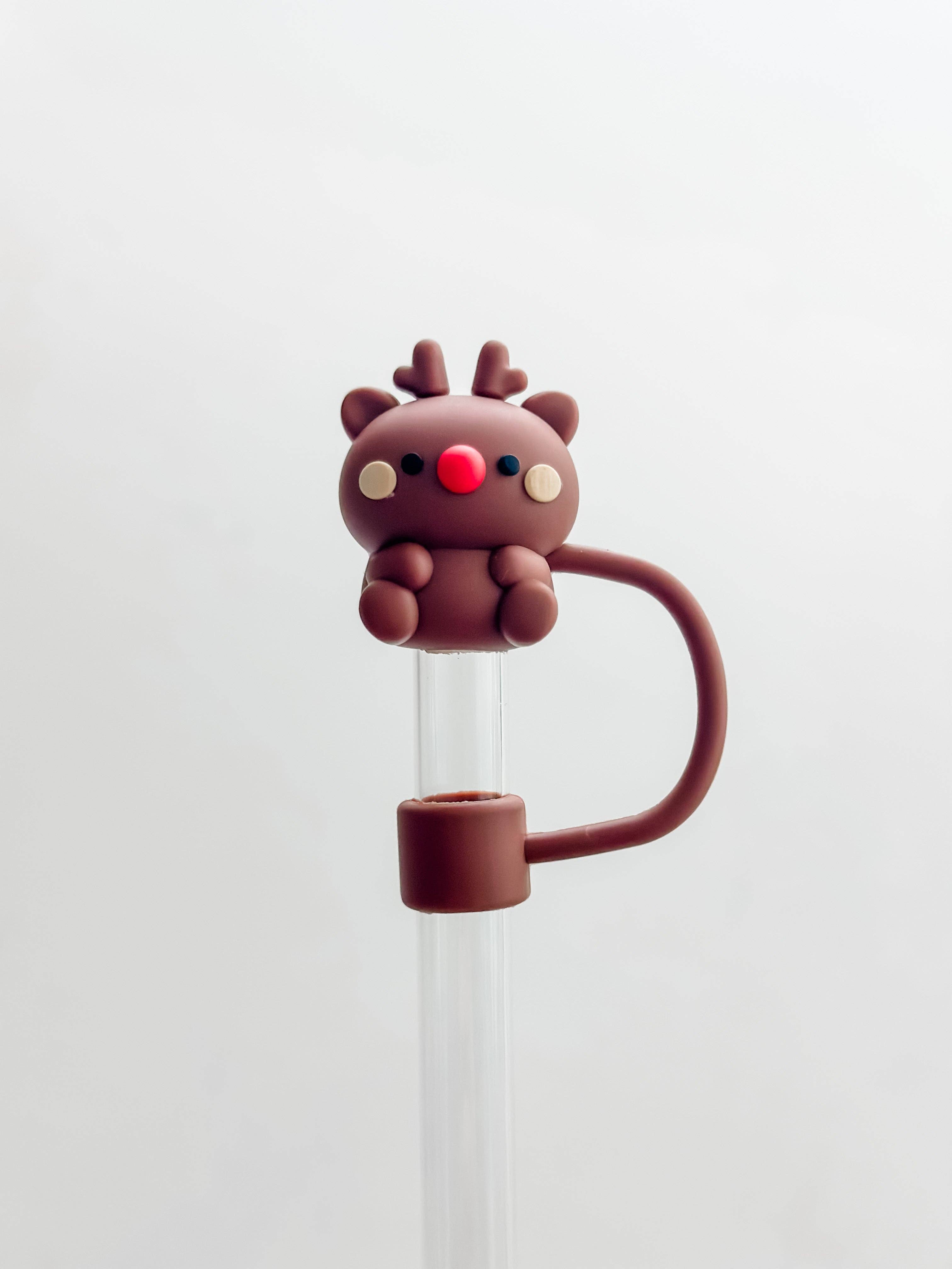 Straw Topper Cover Animal Reusable Plastic Straw, Frog Chicken Duck Straw  Cover Caps Straw Accessory Fits Most Straws Not for Stanley Straws 