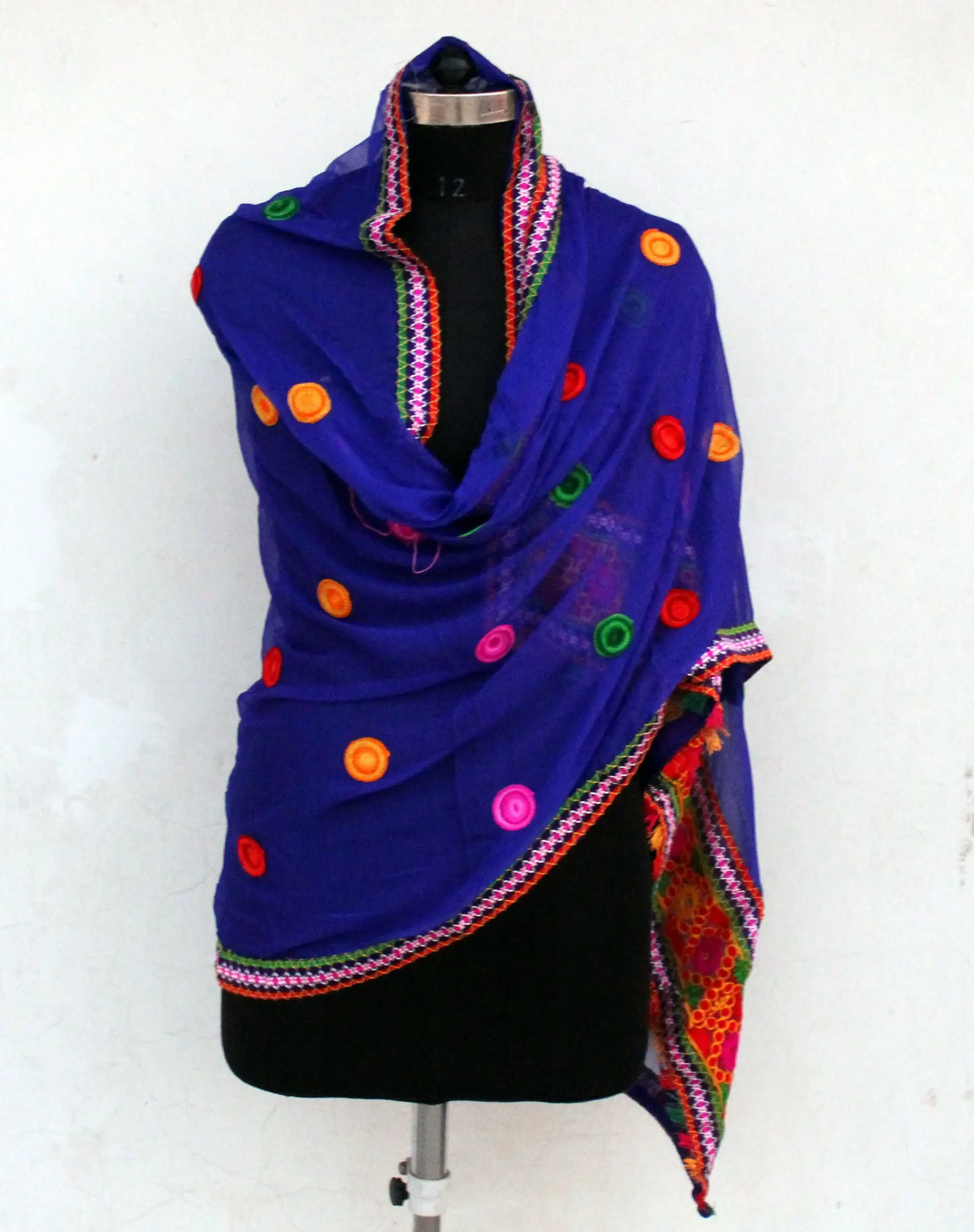 Bhawana Handicrafts – wholesale Scarf – Women's – Phulkari Dupatta- Women's Phulkari Dupatta, Scarf, Multicolo4