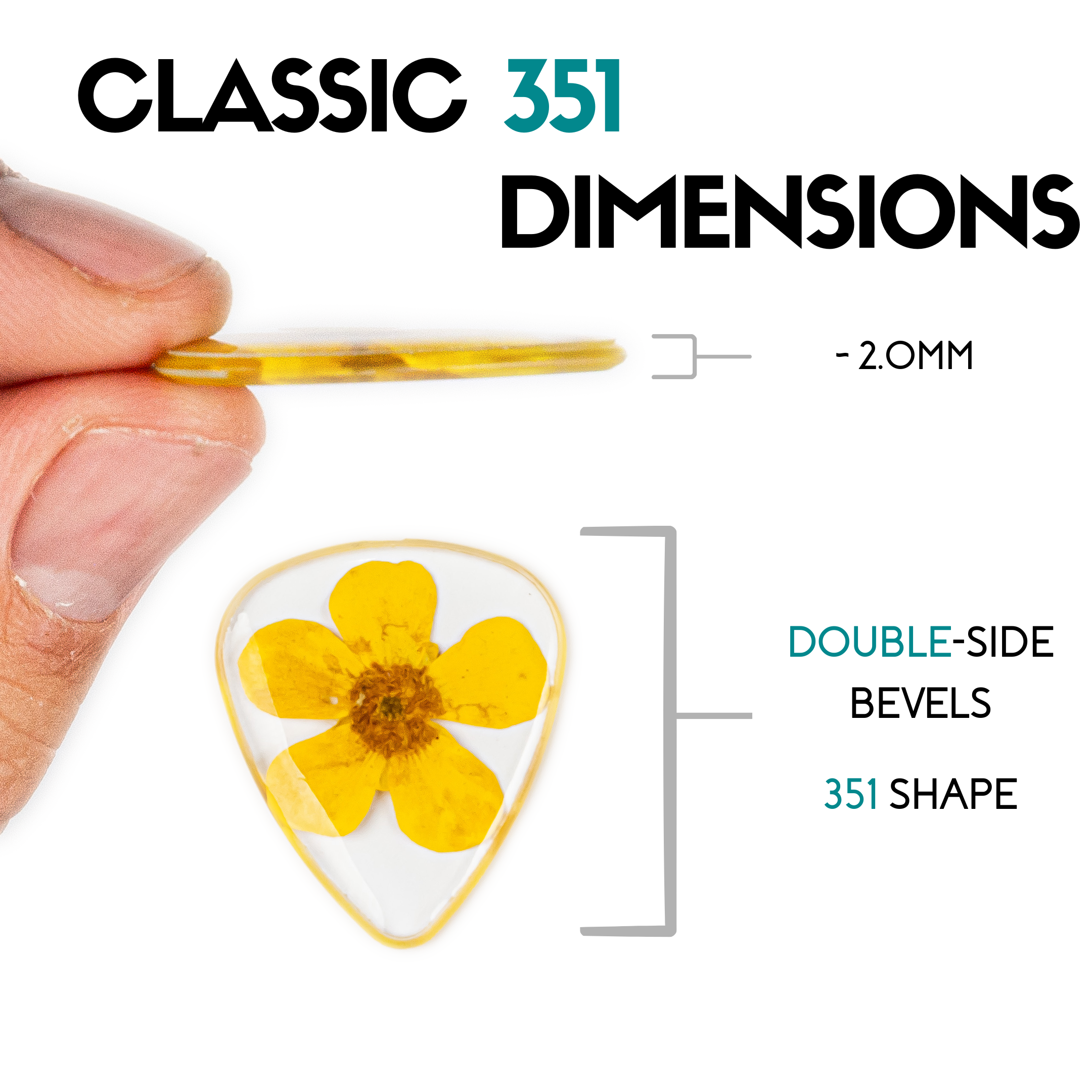 Terra Tone – wholesale Music accessory – Flower Guitar Picks - Buttercup Novelty Gift For Music Lover5