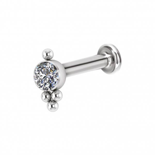 Bodywings - Wholesale Single Earring - Titanium labret with crystal