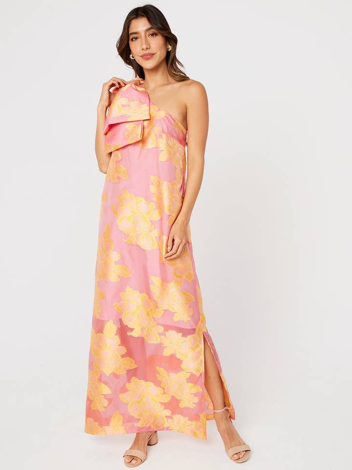 Cassie Gown Sorbet Peony Organza for wholesale by Abbey Glass