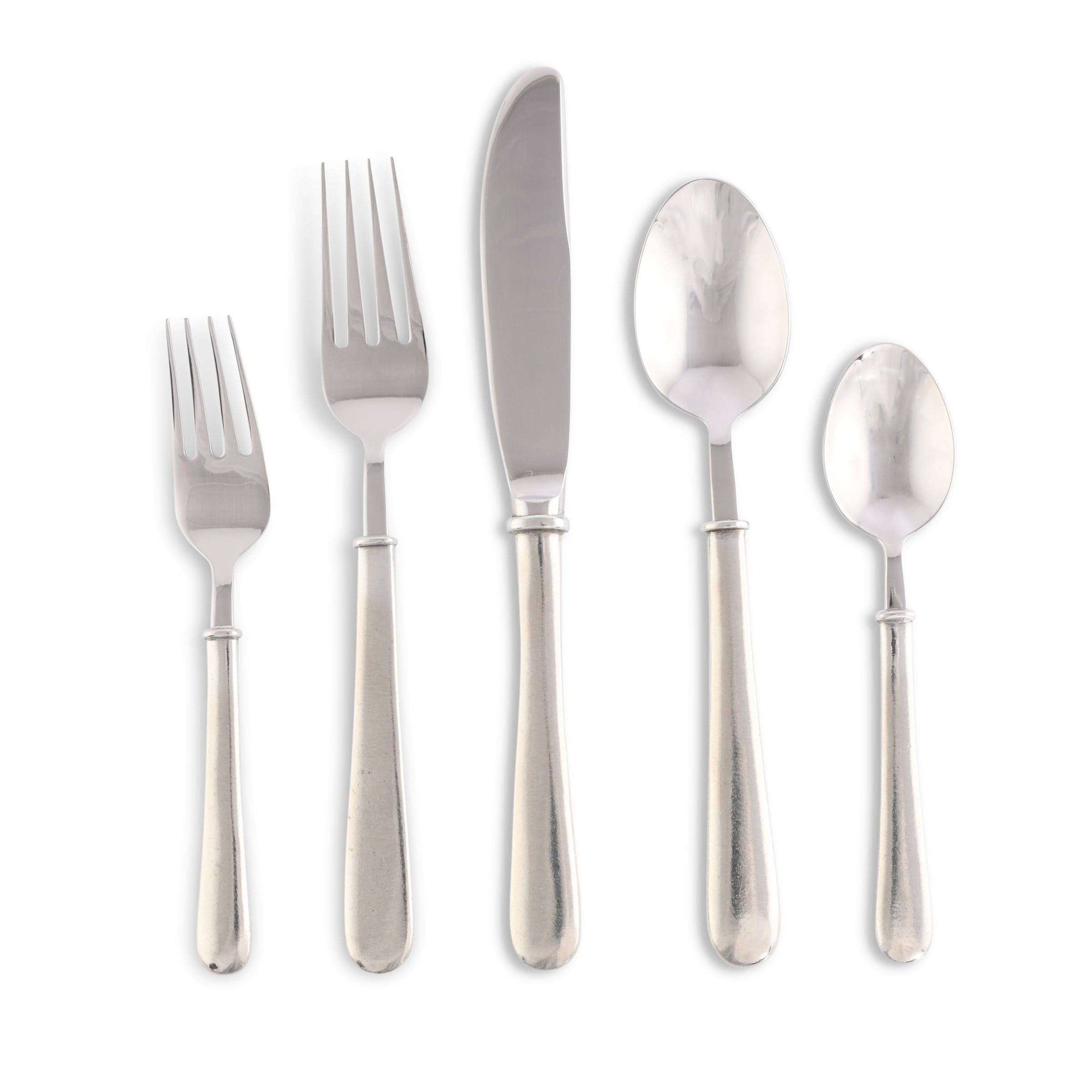 Vagabond House - Wholesale Flatware Set - Classic Pewter Placesetting1