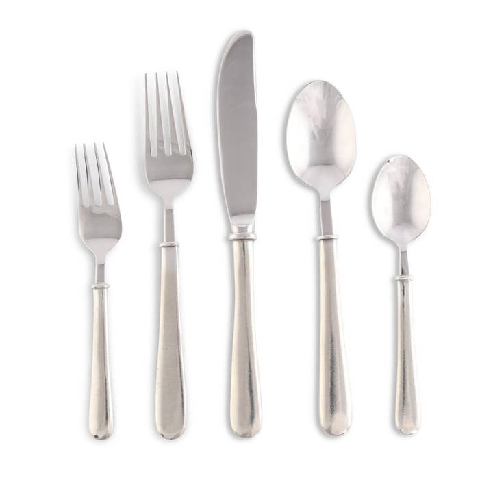 Vagabond House - Wholesale Flatware Set - Classic Pewter Placesetting1