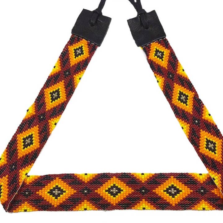 Cowboy-Hut-Band-Gürtel mit Perlen, Orange und Schwarz für den Großhandel von BEADS CORNER