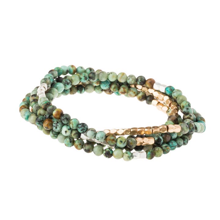 Scout Curated Wears - Wholesale Beaded Bracelet - Stone Wrap: African Turquoise - Stone of Transformation1