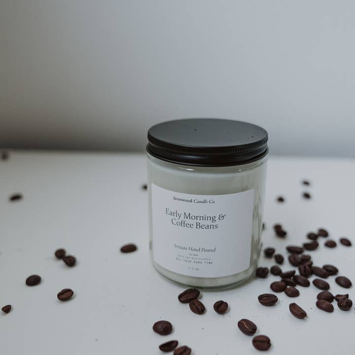 Ironwood Candle Co. - Wholesale Jar/Filled Candle - EARLY MORNING & COFFEE BEANS SOY CANDLES4