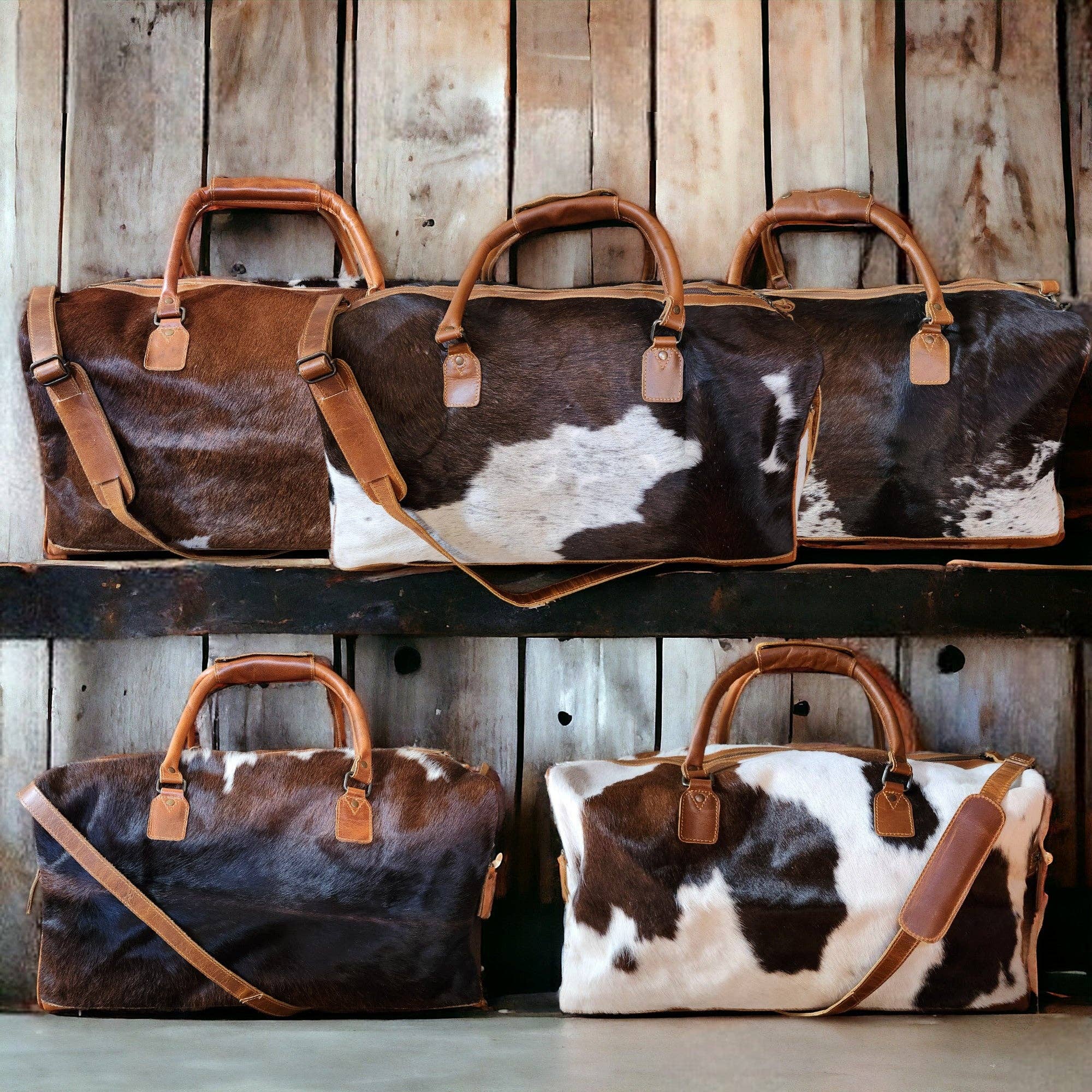 Ranch Junkie - Wholesale Weekender Bag - Unisex - Genuine Cowhide Duffel Bag The Highlands Saddle Large Cowhide Duffel17