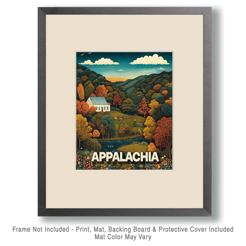 Mowbi - Wholesale Art Print - Folk Art Home - Appalachia Souvenir Wall Art Prints – 8″x10″ Artwork for 11″x14″ Frame1