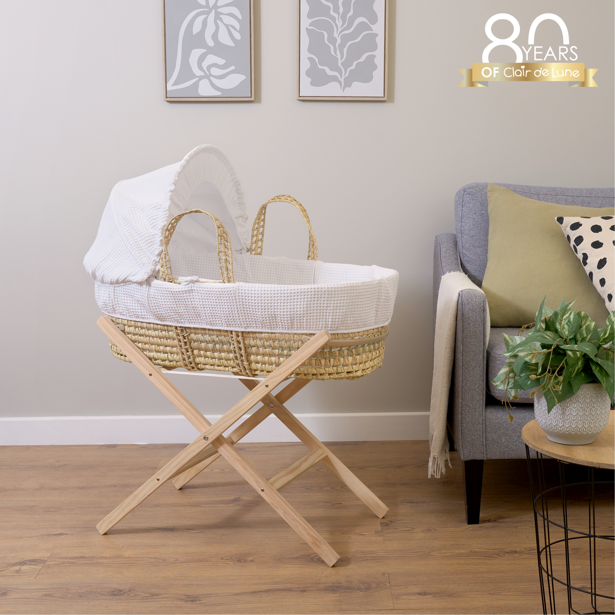 Clair De Lune - Wholesale Bassinet - Baby - Waffle Palm Moses Basket8