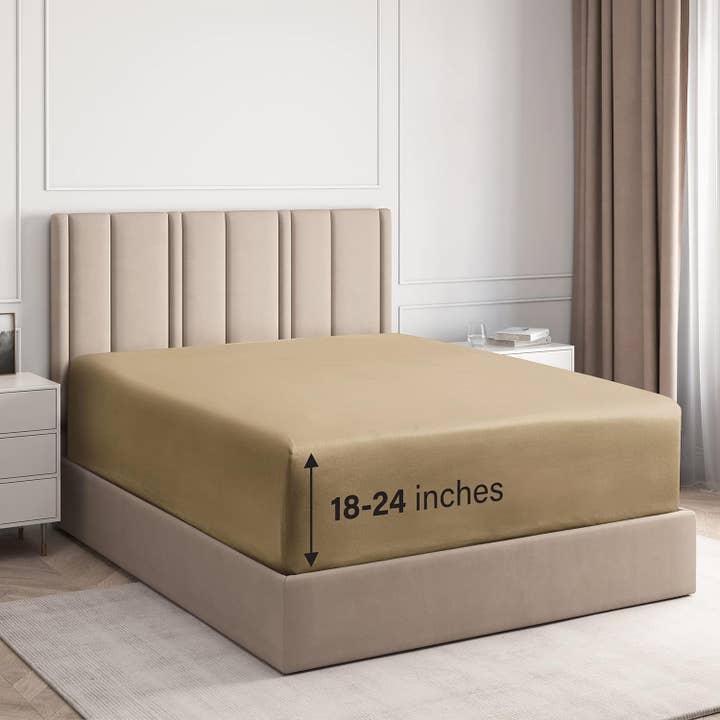 CGK Unlimited - Wholesale Fitted Sheet - 100% Cotton 400 TC Fitted Sheet Only - Fits 18"-24" Mattress1
