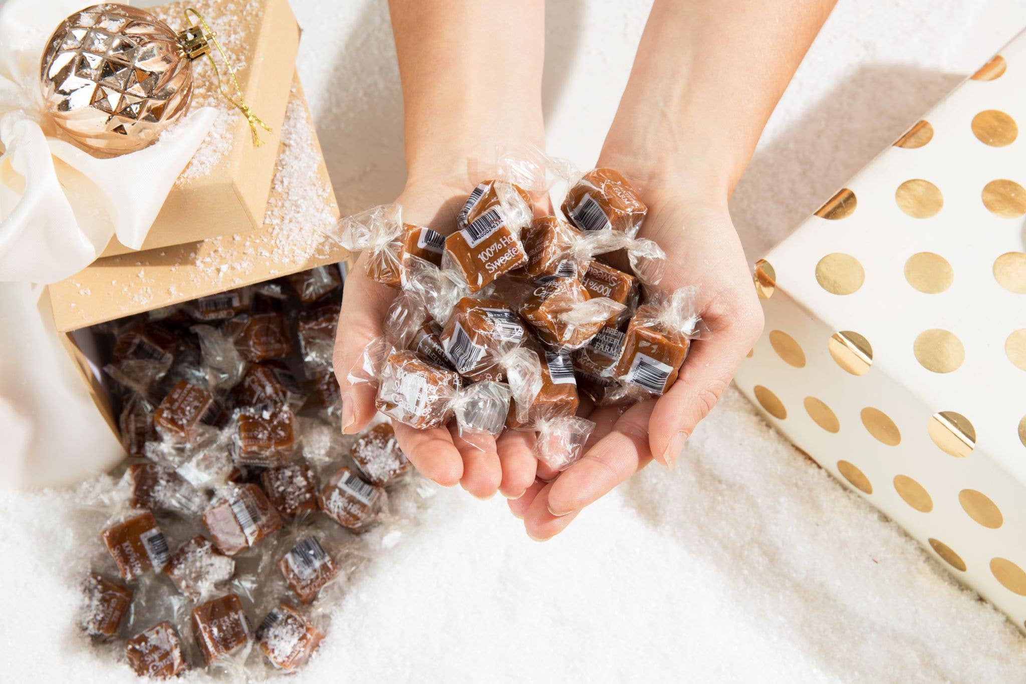 Bee Grateful Farm's 100% Honey Sweetened Caramels - Wholesale Caramel - Grab N Go Box - Lavender- 2#- 80 Pieces1