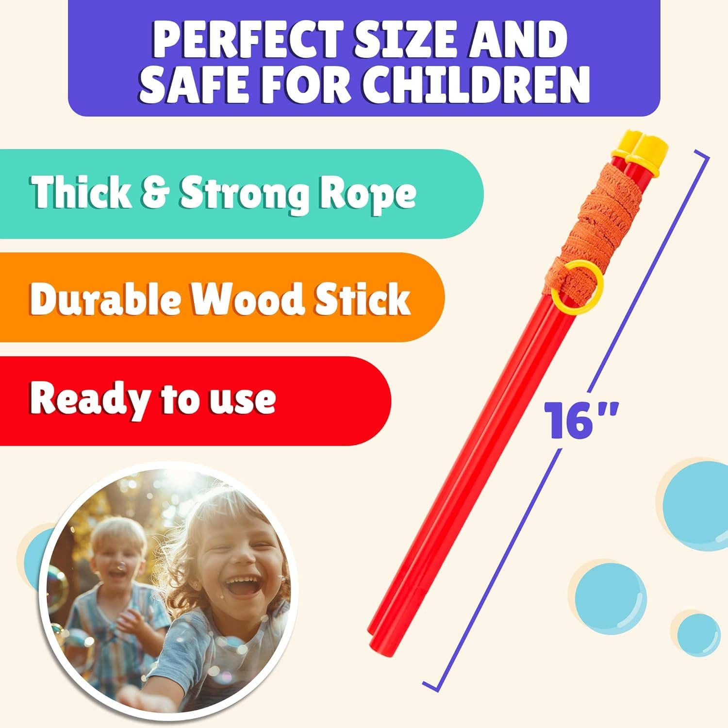 Atlasonix - Wholesale Bubble Wand - Kids - Giant Bubble Wand - Bubbles for Kids (4 Wands & 2 Mix)3