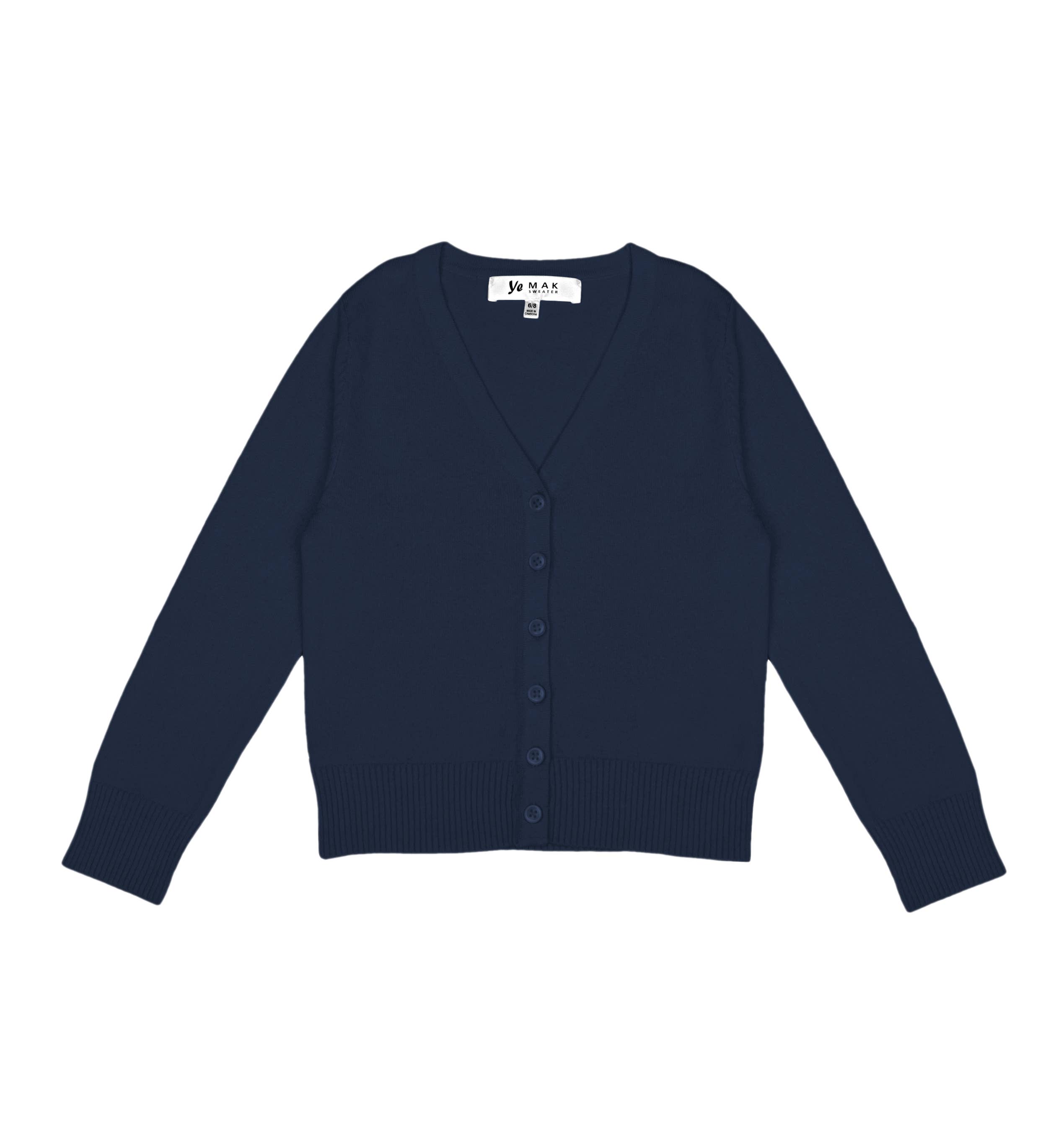 Mak - Wholesale Cardigan - Kids - Girl's Long Sleeve V neck Sweater Cardigan MK5178KID23