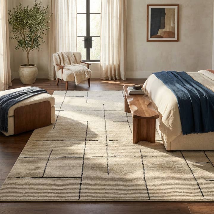 Terra Abstract Green Cream Indoor Area Rug for wholesale by Koshani