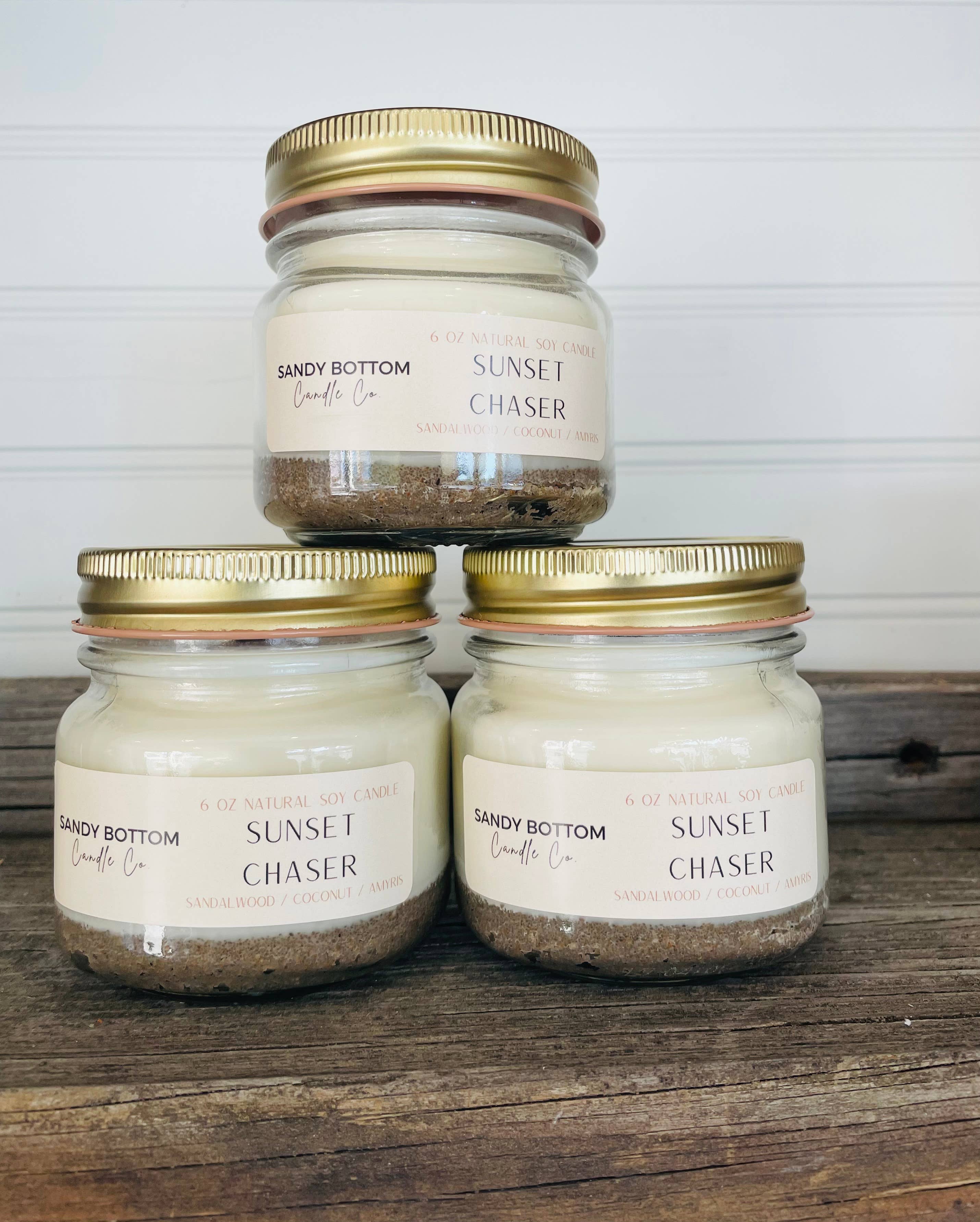 Sandy Bottom Candle Co. - Wholesale Jar/Filled Candle - Sunset Chaser 6 oz Soy Candle3