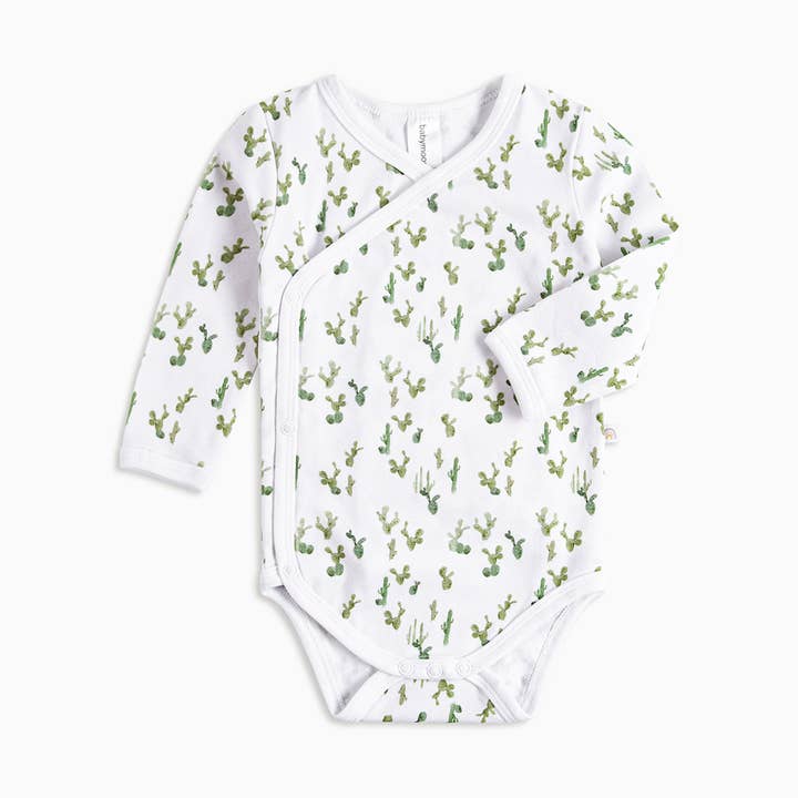 Body cache-cœur bio à manches longues GOTS | Cactus pour la vente par Babymood AS