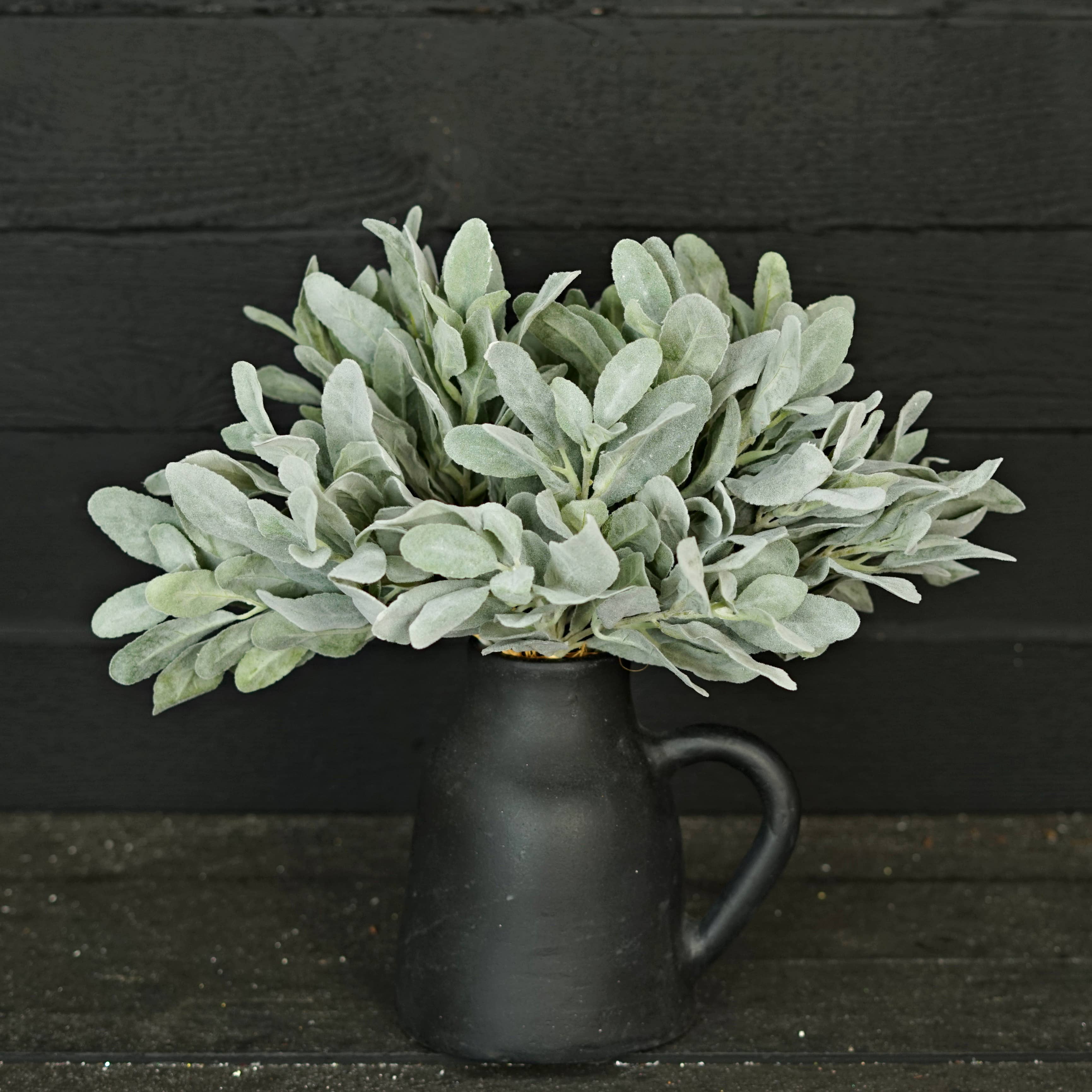 Two Ten Original LLC - Wholesale Artificial Plant - 14in Flocked Lamb Ear Leaves Bush-4