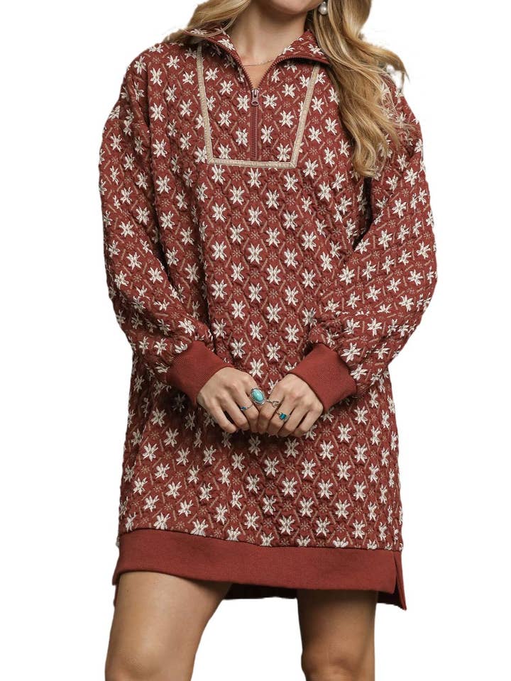 Textured Knit Jacquard Mini Dress for wholesale by Vanilla Monkey