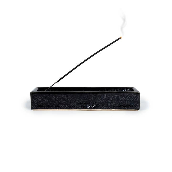Volcanic Glass Ceramic Incense Holder for wholesale by Dweller Studio