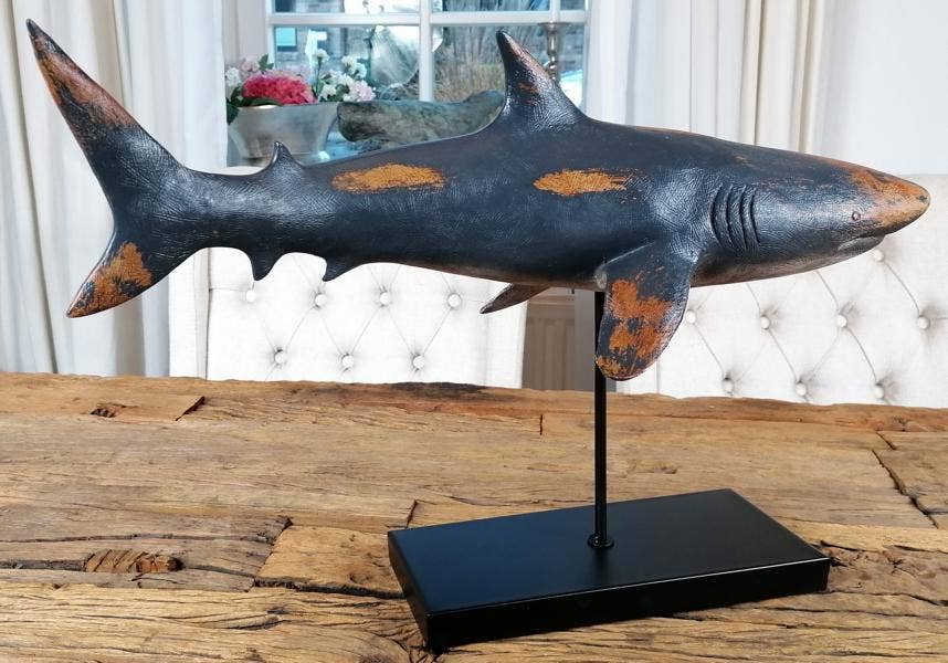 Michael & Philipp Noll e. K. - Wholesale Decorative Figurine - Shark Figure Statue XXL 59x24x38.5 cm11