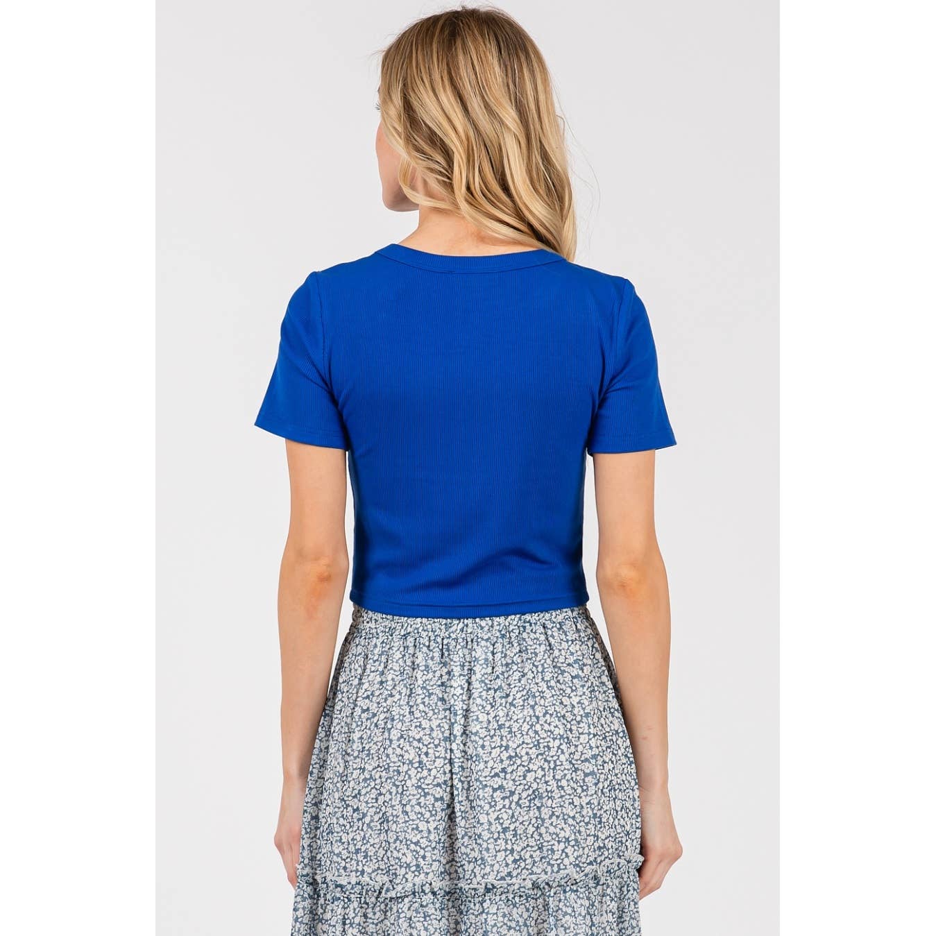 mittoshop - Wholesale Knit Top - Women's - RIBBED ROUND NECK SHORT SLEEVE BASIC CROP TEE18