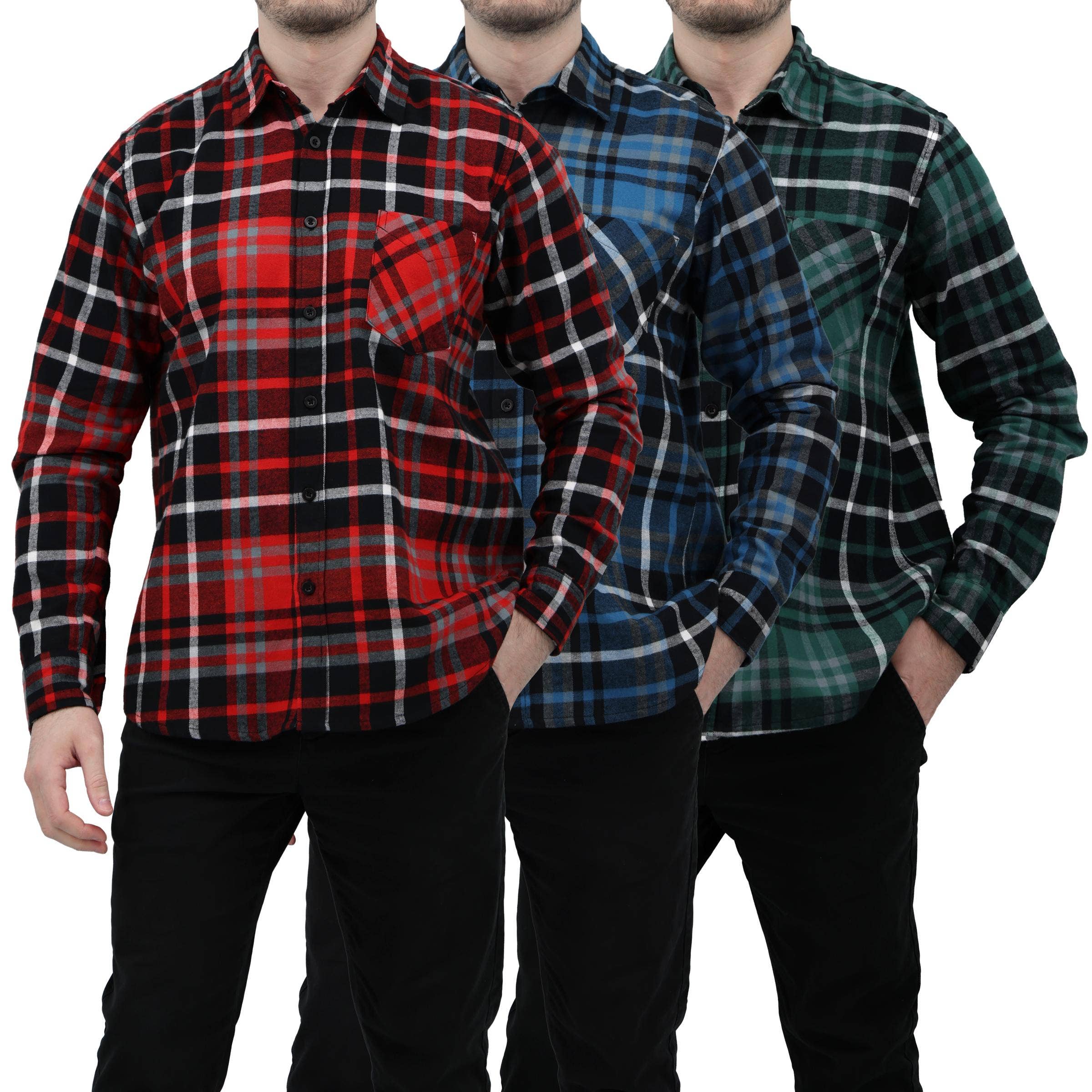 I-Wear Brands - Wholesale Button Down Shirt - Men's - Men's Long Sleeve Button Down Cotton Flannel Shirt41