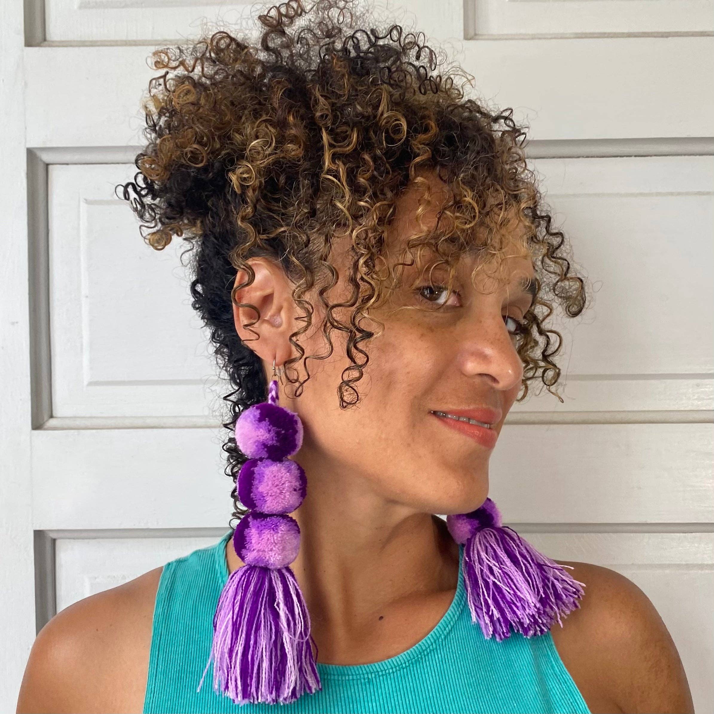 SWIETstuff - Wholesale Tassel Earrings - Tie-Dye Pompom Earrings24