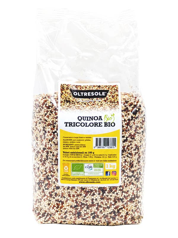 Oltresole - Wholesale Whole Grains - ORGANIC TRICOLOR QUINOA 1 Kg0