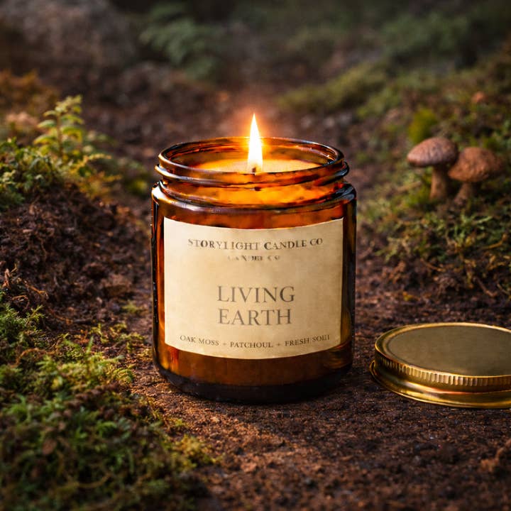 Living Earth - Premium Coconut Apricot Wax Candle - Handmade Small Batch for wholesale by Storylight Candle Co