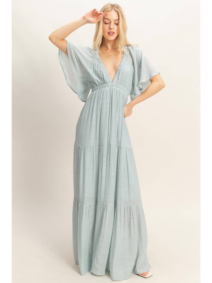 Fladder ärm Maxi Klänning för wholesale av HYFVE