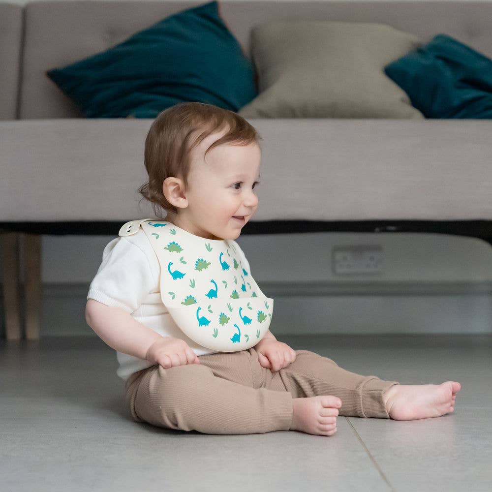 Ziggle Baby - Wholesale Bib - Baby - Catch It Silicone Bib Dinosaur3