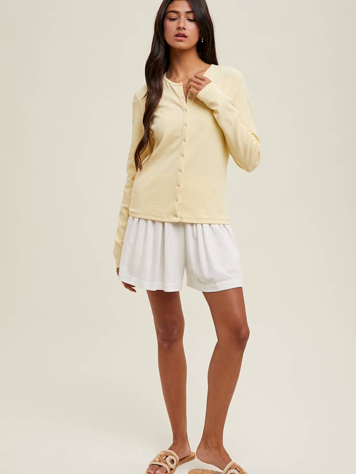 Wishlist Apparel - Wholesale Knit Top - Women's - RIBBED BUTTON-UP KNIT TOP / WL25-10955