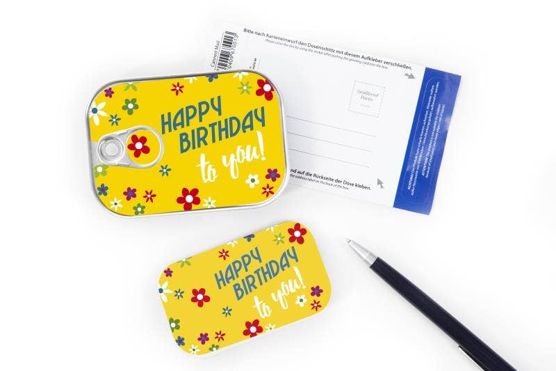 Gespänsterwald – postal de parabéns por atacado – Cartão em Lata « Happy Birthday to you! »1