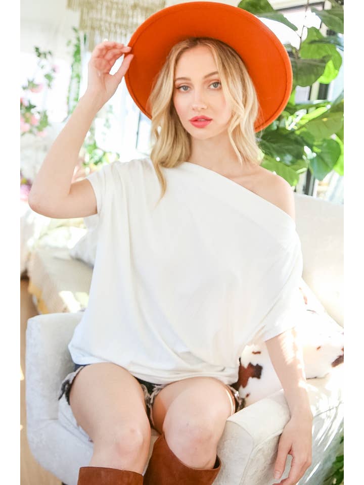 Vine & Love - Vente Haut en maille – femme - Haut en tricot côtelé en jersey à encolure bateau VT319018