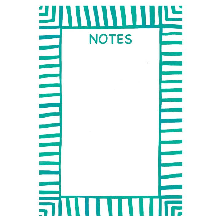 Teal Stripes Notepad (4.25" x 6.25") | 75 Sheets for wholesale by Lucy Grymes Designs