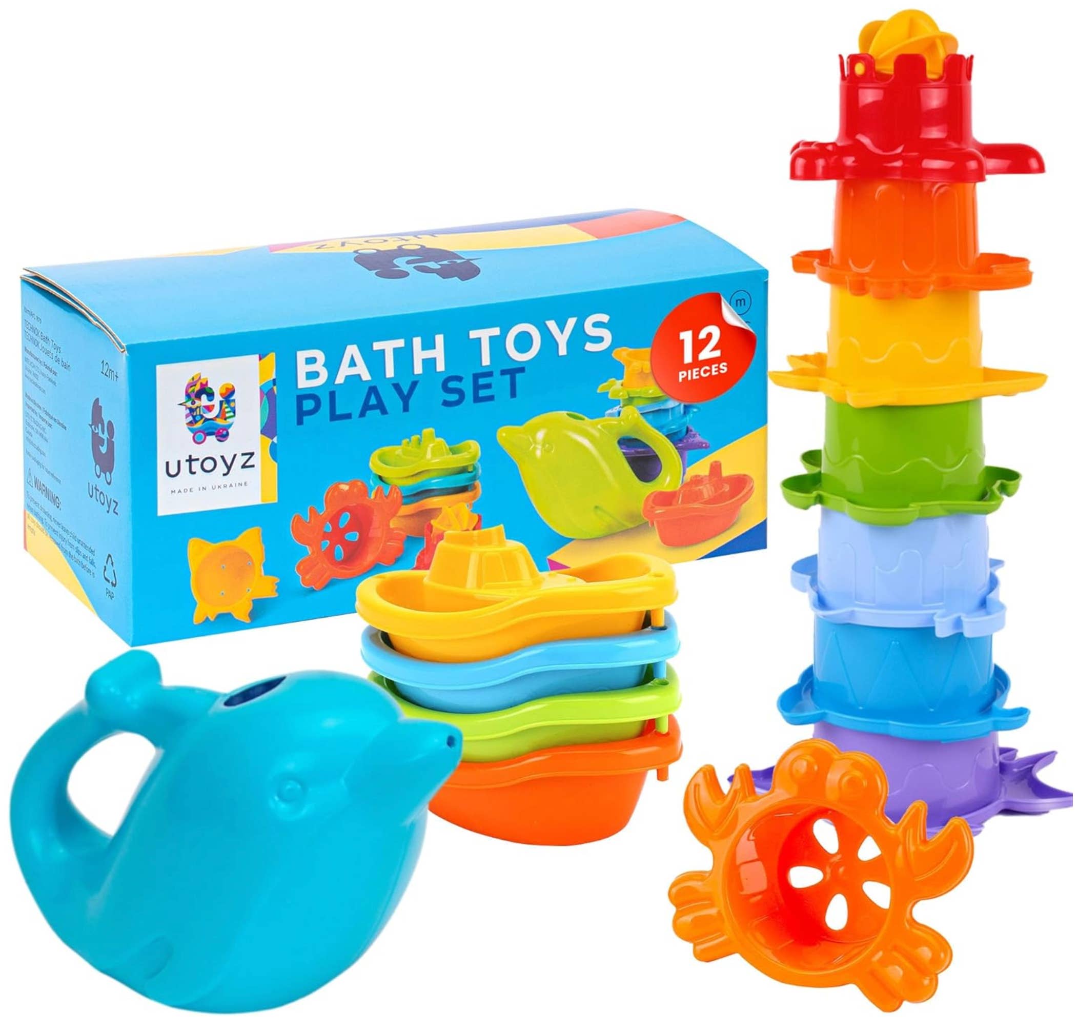 Lelaffet - Wholesale Bath toy – Baby - Bath Toys for Toddlers – Toddler Toys with 12pcs Rainbow