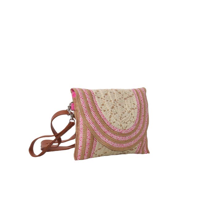 MIA LAROUGE - Wholesale Shoulder Bag - Women's - SHOULDER BAG WITH FLAP, RAFFIAS