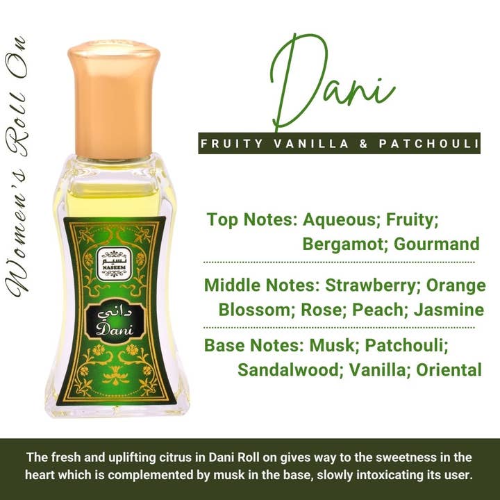 NASEEM - Wholesale Roll-On Fragrance - DANI Roll On Fruity Vanilla Patchouli Women's Fragrance