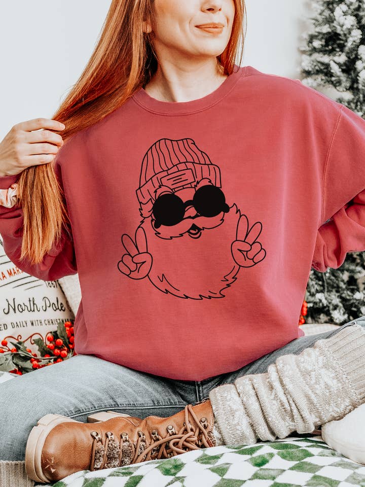 Cool Santa Claus | Camisola Comfort Colors por atacado de Rules of Positivity