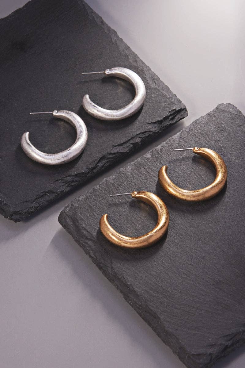 Designature New York - Wholesale Hoop Earrings - Vintage Metal Ypoallergenic Titanium Post Earrings1