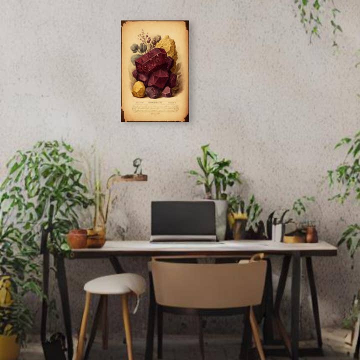 Light Garnet Canvas Print - Crystal Art for Home or Office - Apothecary Decor for wholesale by Print Pothecary