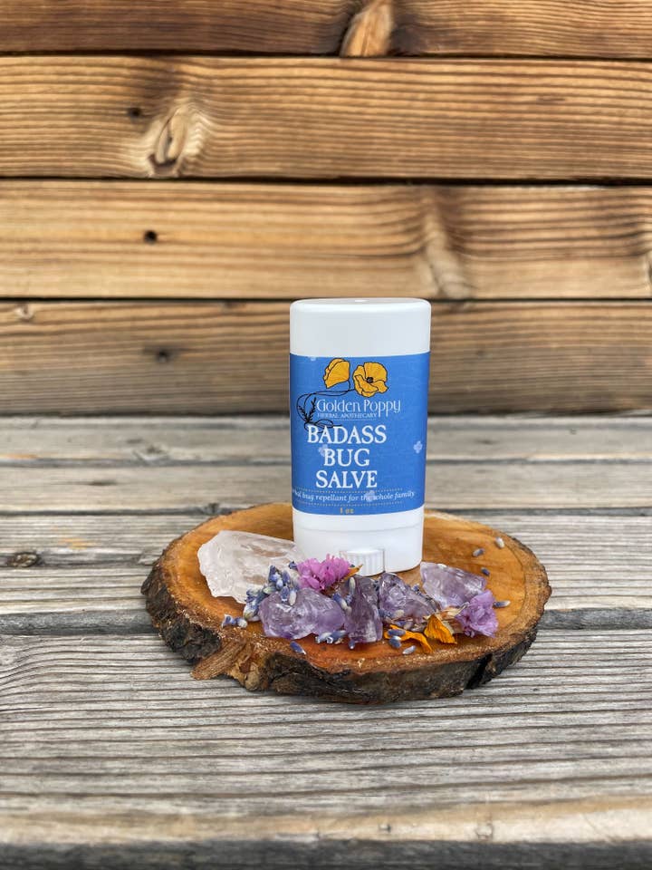 Badass Bug Salve for wholesale by Golden Poppy Herbal Apothecary