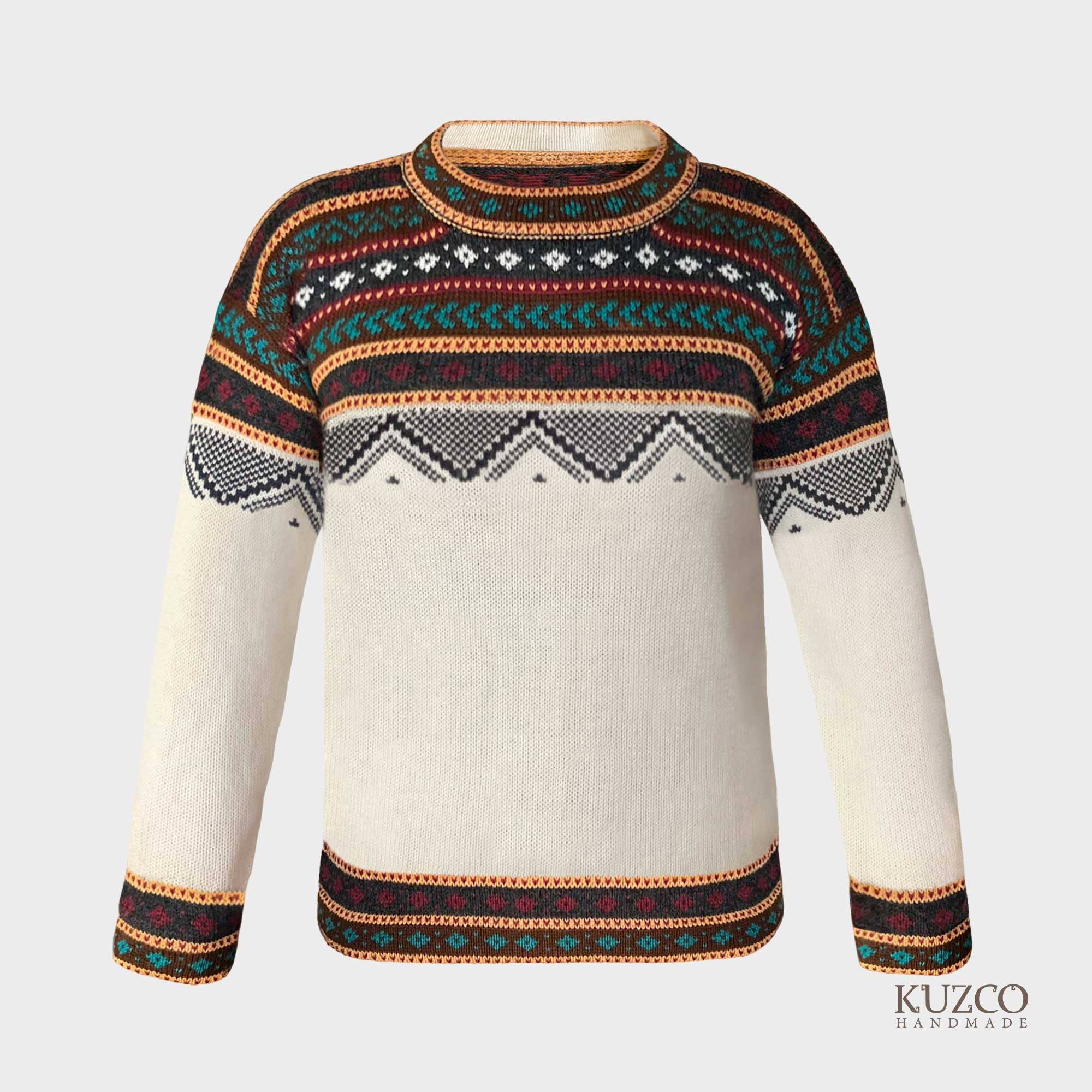 KuzcoHandmade – Großhandel Strickpullover – Herren – Herren Pullover aus Alpakawolle, braue Strickware, Winterpullover4