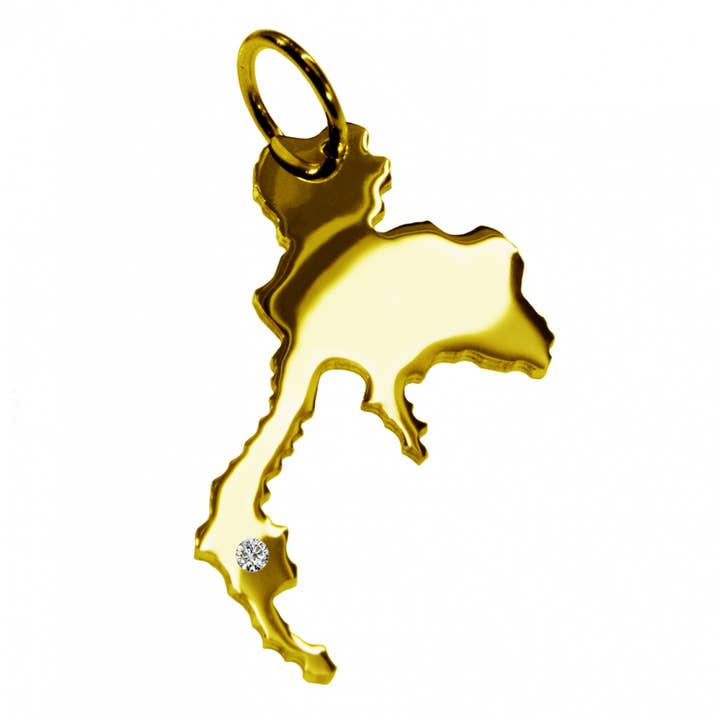 Necklace pendant in the shape of a map of Thailand for wholesale by S.W.w. Schmuckwaren GmbH